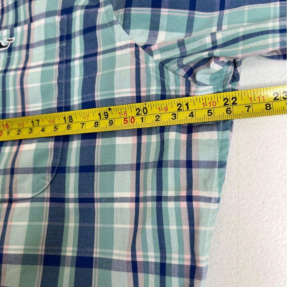 Vineyard Vines Shep and Ian Classic Fit Tucker Shirt Blue Green Plaid Men Medium - Picture 10 of 13